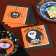 20 x Serviette Halloween trick or treat squelette noir et orange
