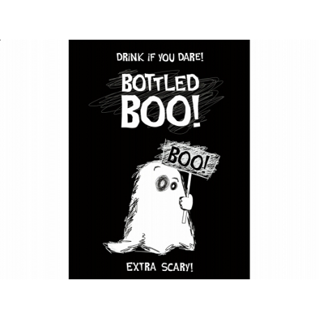 10 x étiquette Label bouteille "Boo" fantôme blanc