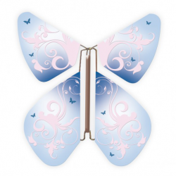livre blanc forme coeur et papillons volants bleus et roses