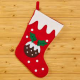 Chaussette de Noël rouge et blanche avec boule et houx 40cm