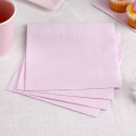 20 x serviette rose à pois blancs