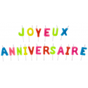 Bougies "JOYEUX ANNIVERSAIRE" lettres multicolores