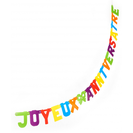 Guirlande Joyeux Anniversaire multi-couleur de 200 cm