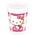8 x Gobelet Hello Kitty blanc, rose et rouge 20cl