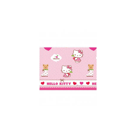 Nappe Hello Kitty blanc, rose et rouge plastique 120x180cm