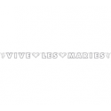 Guirlande de lettres "vive les mariés" blanc et argent 12x225cm