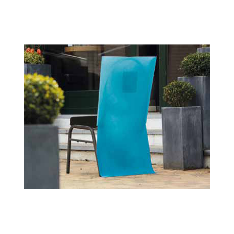 10 x Housse de chaise papier intissé turquoise 50 x 100 cm avec poche