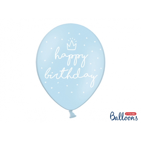 10x Ballon "Happy Birthday" bleu