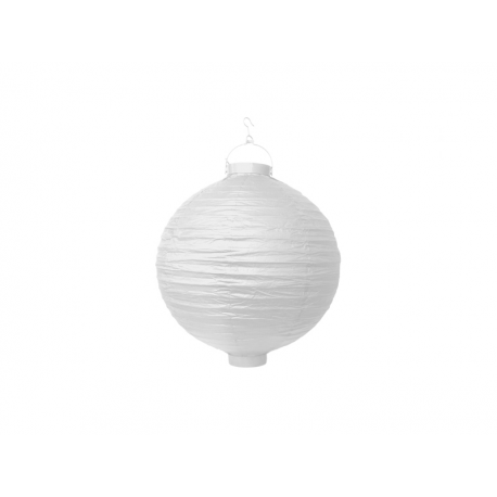 Lanterne avec LED papier blanc (20cm)
