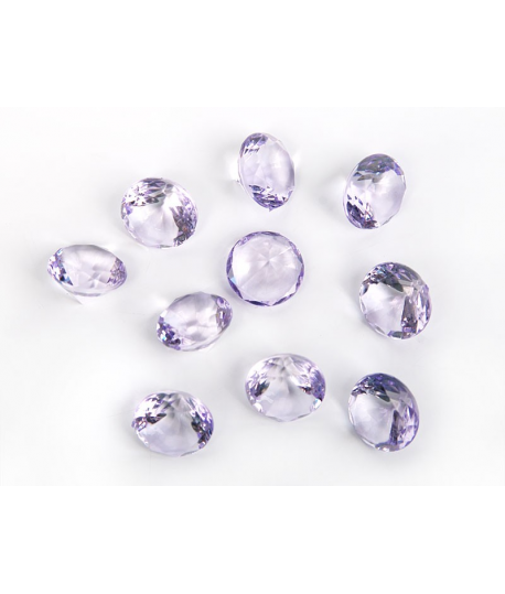 10 x Petit diamant en plastique lilas (20 mm)