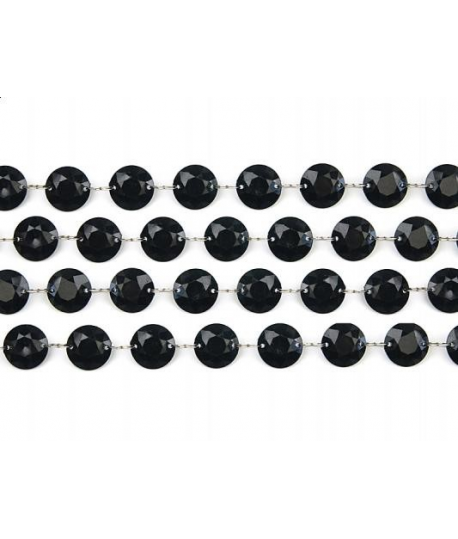 Guirlande de cristaux rond noir (1 m)